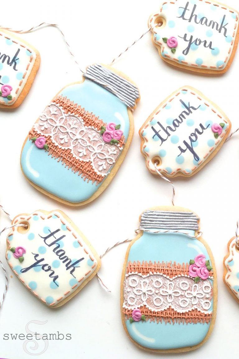 Mason Jar Cookies With Burlap And Lace