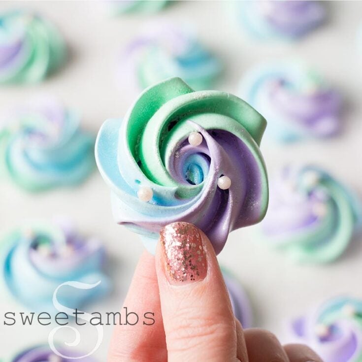 Mermaid Meringue Cookies