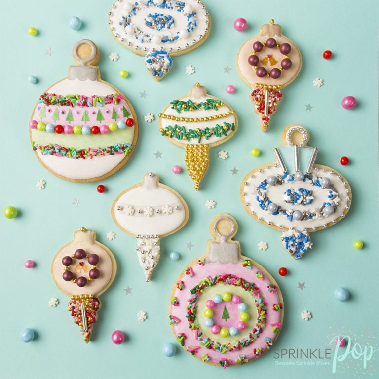 Vintage Ornament Cookies with Sprinkle Pop's Holiday Collection!