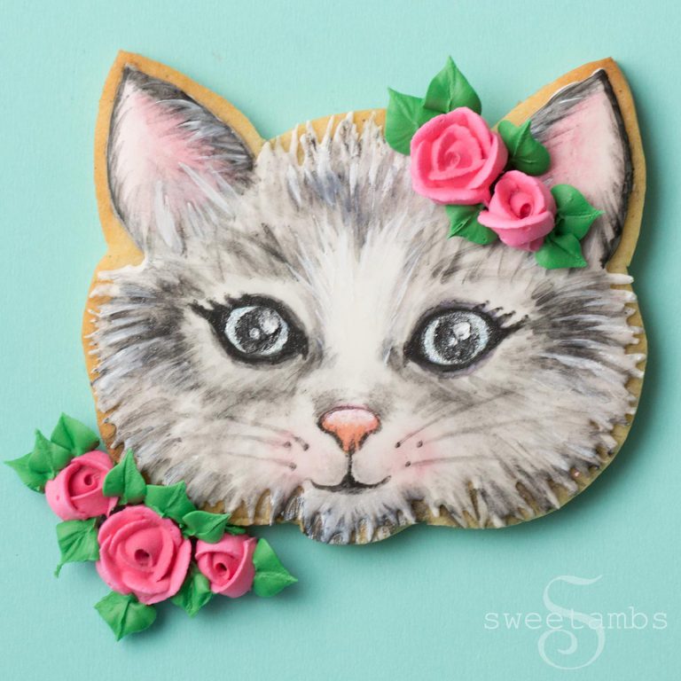 Vintage-Inspired Cat Cookie! Time-lapse Video Tutorial