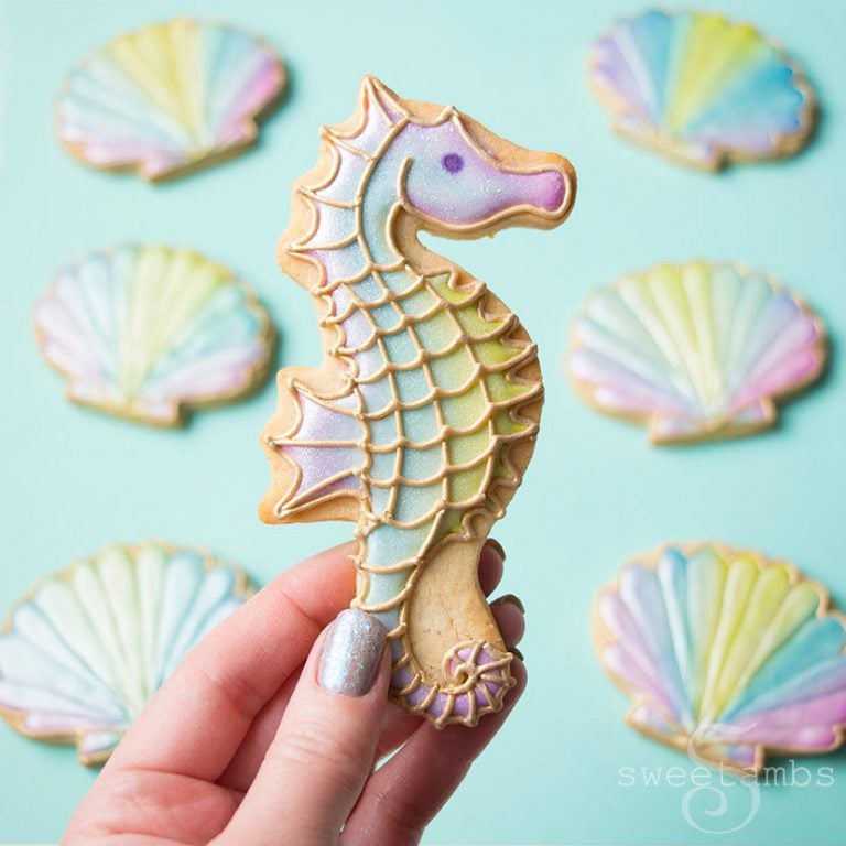 Seahorse & Seashell Cookies! (Cookie Art Club Premium Tutorial)