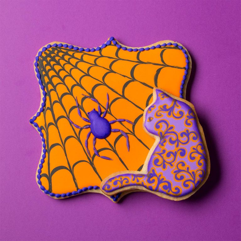 Halloween Spider and Filigree Cat Cookie - Go Bold With Butter