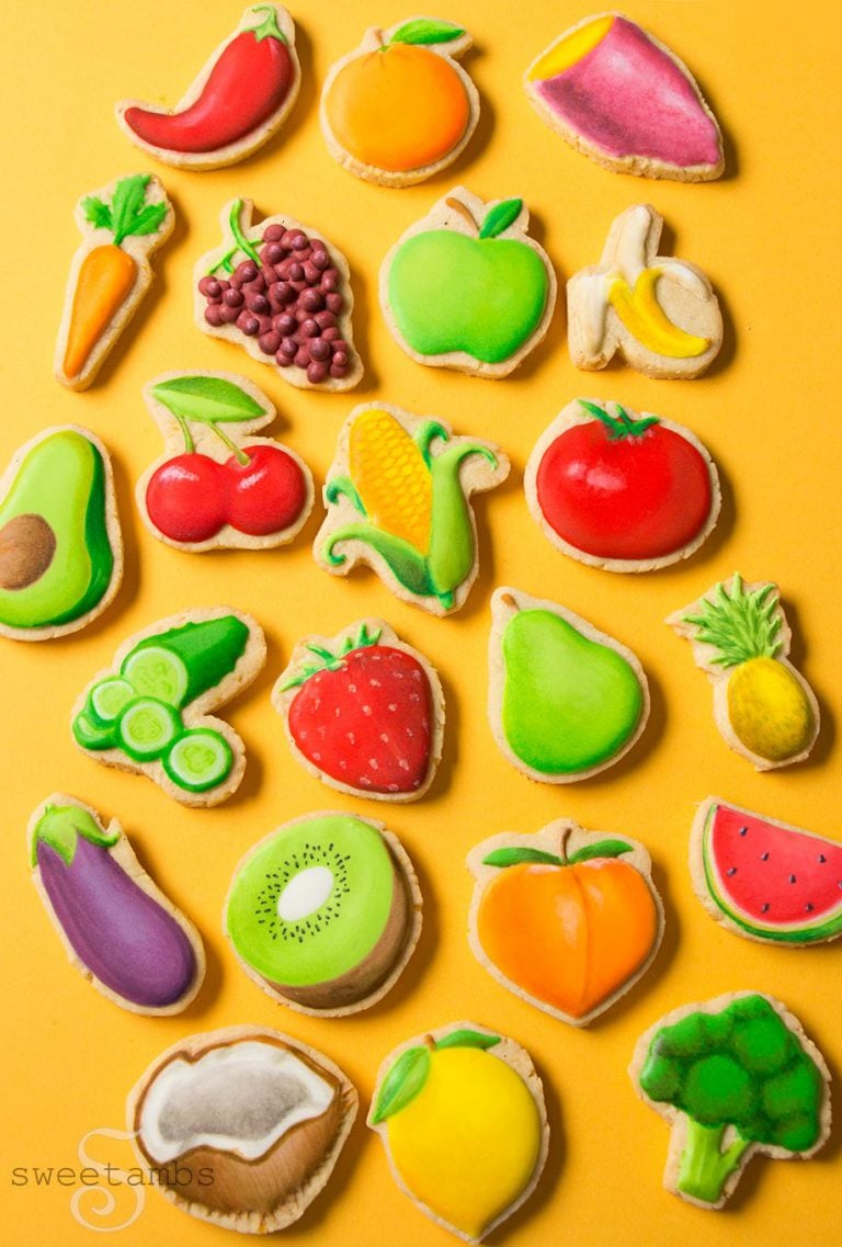 Food Emoji Cookies Part Two! Fruits and Vegetables