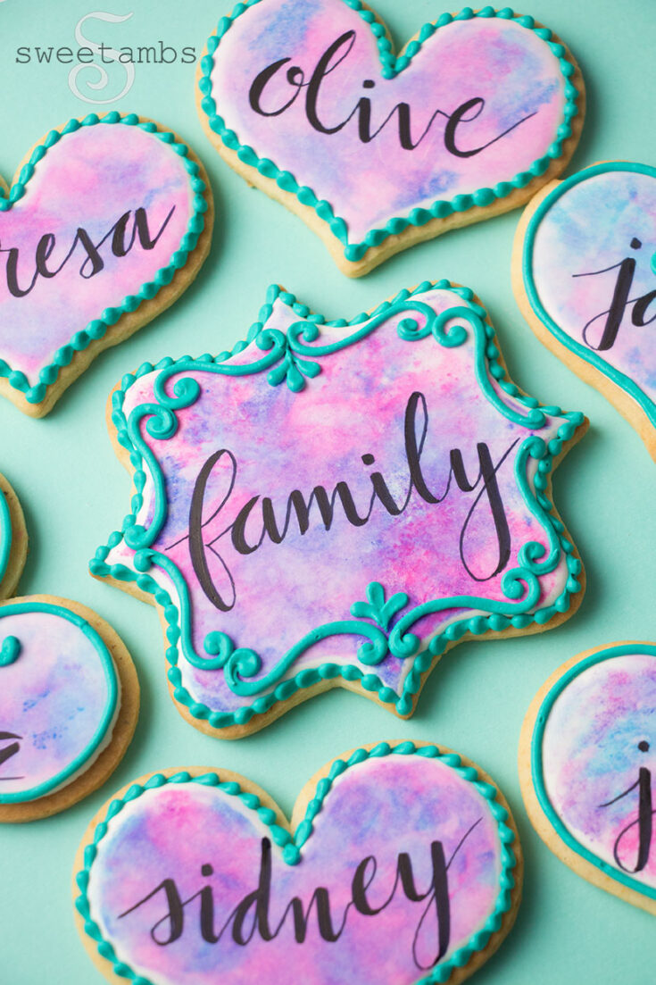 Watercolor Cookies With Edible Ink Markers