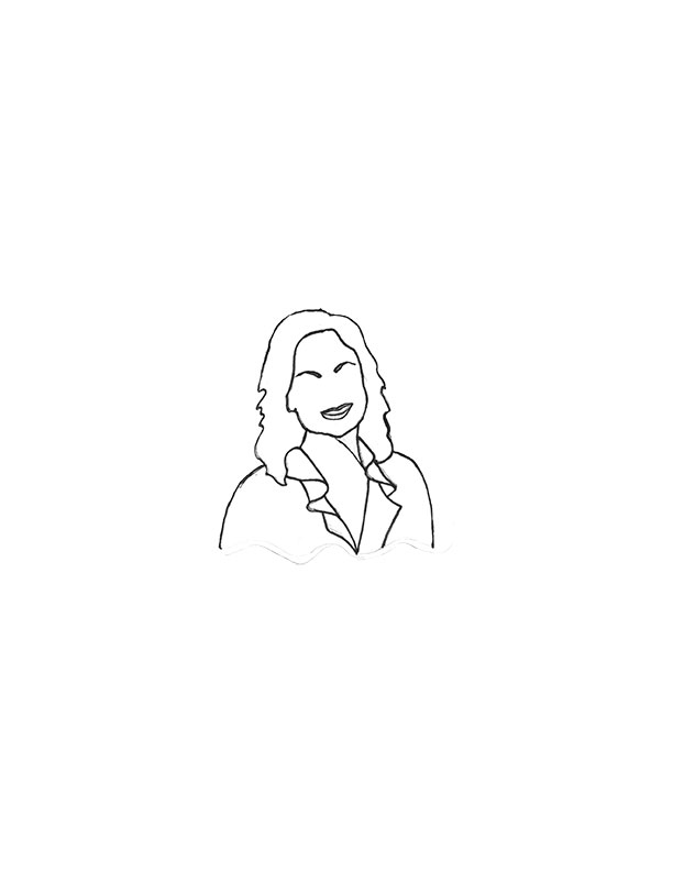 A line drawing of Leslie Knope from the Galentine's Day episode of Parks and Rec